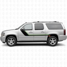 Schräg verlaufende obere Akzent-Tür- und hintere Kotflügel-Vinylstreifen für Chevrolet Suburban GMT900 2007-2014_4