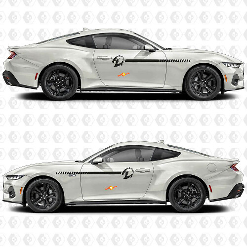 Horse Shadow Seitenstreifen Vinyl-Aufkleberset für Musclecar Musclecarmodel