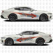 Street Fighter Look Seiten Tür Vinyl Aufkleber Sticker für Ford Mustang 2