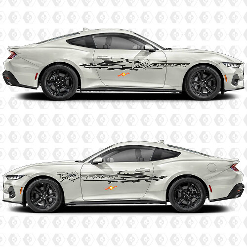 Eco Boost Urban Street Style Streifen Seiten-Tür Vinyl Aufkleber Sticker für Ford Mustang 1