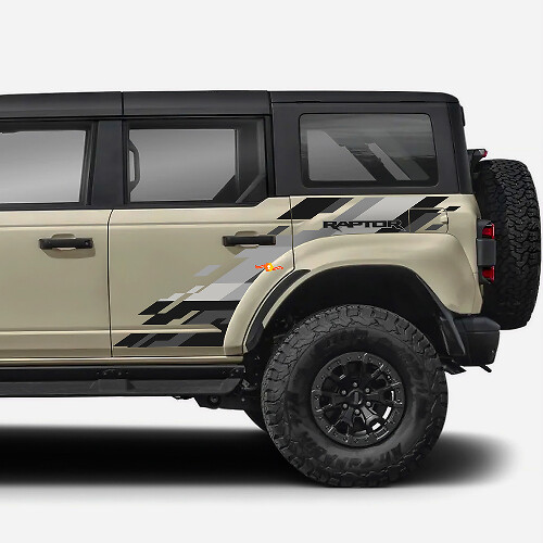 Vinyl-Aufkleber Set für hinteres Seitenpaneel, passend für Ford Bronco Raptor Style id=17804