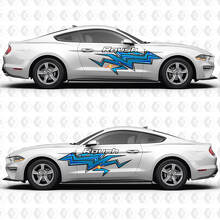 Roush Lightning Bolt Stripe Seiten-Tür Vinyl Aufkleber Sticker Grafiken für Ford Mustang 2