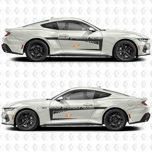 Bronze Appearance Package Negativraumstreifen Seiten Tür Vinyl Aufkleber Grafiken für Ford Mustang 1