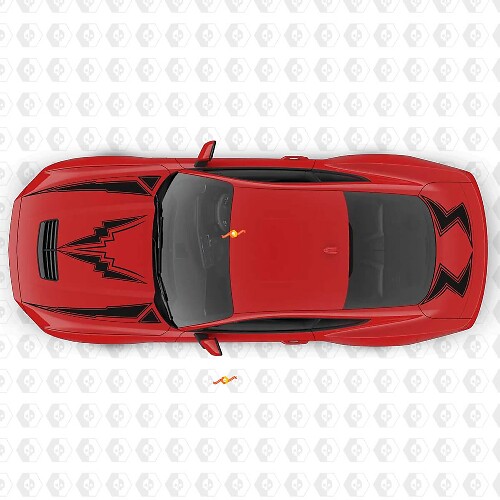 Lightning Bolt Streifen Motorhauben- und Kofferraum-Vinylaufkleber für Ford Mustang 1