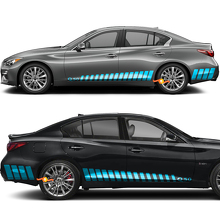 Rocker Panel Vertical strobe Racing Stripes Vinyl Decal Sticker for INFINITI Q50 Q60 3