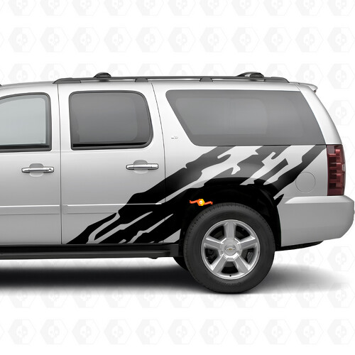 Gezackte Tür- und hintere Kotflügel-Vinyllinien für Chevrolet Suburban GMT900 2007-2014