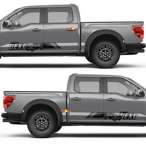 Custom Text Trophy Truck Style Lines Side Doors Vinyl Decal Sticker for Ford F-150