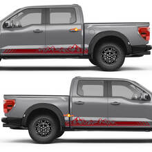 Bergketten-Grafik Seiten-Türen Schweller Vinyl-Aufkleber Sticker für Ford F-150 2