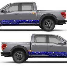 Topographisches Kartenmuster Seitentüren Schweller Vinylaufkleber Sticker für Ford F-150 2