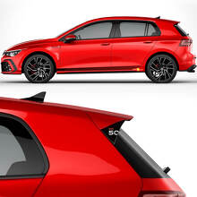 Racing Side Stripes & GTI 50 Spoiler Vinyl Aufkleber Set für Volkswagen Golf GTI Edition 50_2