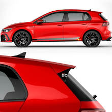 Racing Side Stripes & GTI 50 Spoiler Vinyl Aufkleber Set für Volkswagen Golf GTI Edition 50_3
