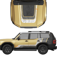 Topographic Map Lines Retro Old school Graphics vinyl decals stickers kit for Toyota Land Cruiser LandCruiser 250 3