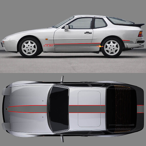 CS 30 Seitenhauben- und Dachstreifen Vinyl-Aufkleber-Set für Porsche 944