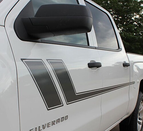 Hockey-Stil Umrissstreifen Seiten-Vinylaufkleber für Chevrolet Silverado 2000-2015