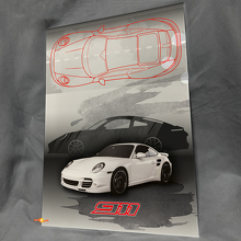 Individuelles 911 glänzendes Acryl-Garagenwandbild für Porsche-Fans 3