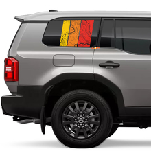 Heritage Streifen Retro Topografische Fenster Seitenaufkleber Vinyl Sticker Grafik für Toyota Land Cruiser 2