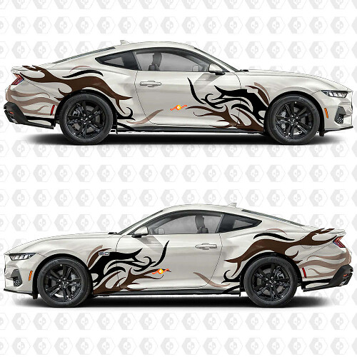 Abstrakte Grafik Seiten Türen Kotflügel Vinyl Aufkleber Sticker für Ford Mustang 1
