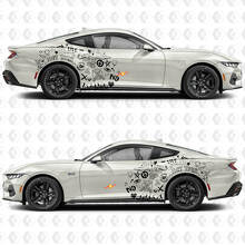Street Graffiti Stil Seitentüren Heckkotflügel Vinylaufkleber Sticker für Ford Mustang 2