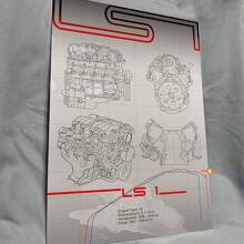 Individuelles LS1-Motor Hochglanz-Acryl-Wandbild für die Garage 3