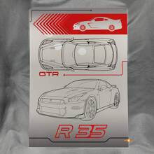 Individuelles R35 glänzendes Acryl-Garagenwandkunst-Panel für Nissan R35 Fans_2