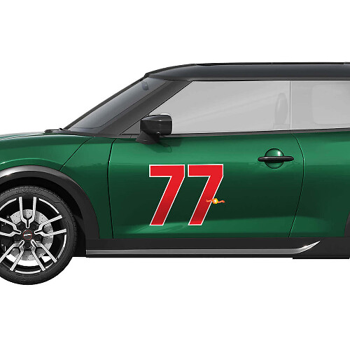 77 Logo Racing Grafik Seiten Tür Vinyl Aufkleber Decal für Mini Cooper S 1