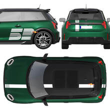 52 Victory Edition Logo Racing Grafikstreifen Seiten Tür Vinyl Aufkleber Decal für Mini Cooper S 3