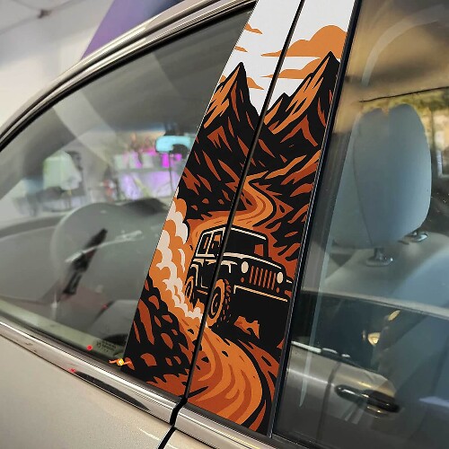 Offroad Berge Staub Pfad Säulen Türen Vinyl Aufkleber Sticker 1