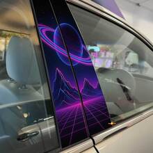 Sci-Fi Stil Planetenringe Neon Berge Säulen Türen Vinylaufkleber Sticker 2