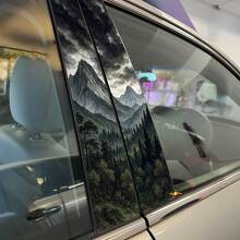 Stürmischer Himmel Wilder Wald Bergpfeiler Tür Vinylaufkleber 2