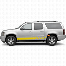 Schachbrettmuster Blitz Tür- und Schwellerstreifen aus Vinyl für Chevrolet Suburban GMT900 2007-2014_3