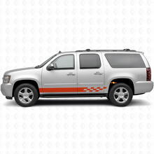 Schachbrettmuster Blitz Tür- und Schwellerstreifen aus Vinyl für Chevrolet Suburban GMT900 2007-2014_4