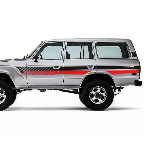 Retro-Streifen-Grafiken Seiten-Tür hinterer Kotflügel Vinyl-Aufkleber für Toyota Land Cruiser 1984 1