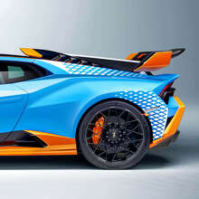 Karierte Racing Heckkotflügel Vinyl Aufkleber Set für Lamborghini Huracan STO_2