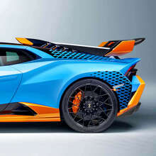 Karierte Racing Heckkotflügel Vinyl Aufkleber Set für Lamborghini Huracan STO_3
