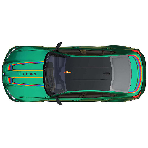 M Performance Motorhauben- und Kofferraumstreifen Vinyl-Aufkleber 2 für BMW M3 G80 1