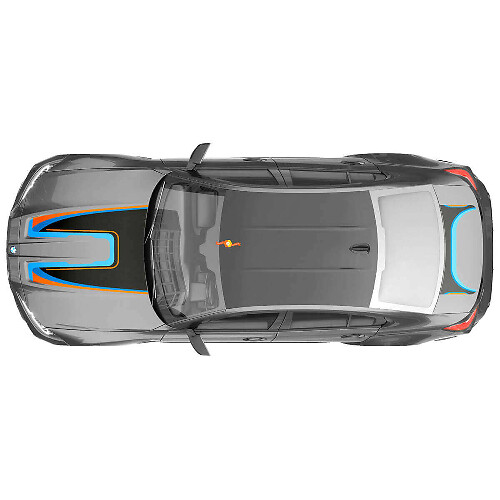 M Performance Abstraktes Grafikhauben- und Kofferraum-Vinyl-Aufkleber für BMW M3 G80