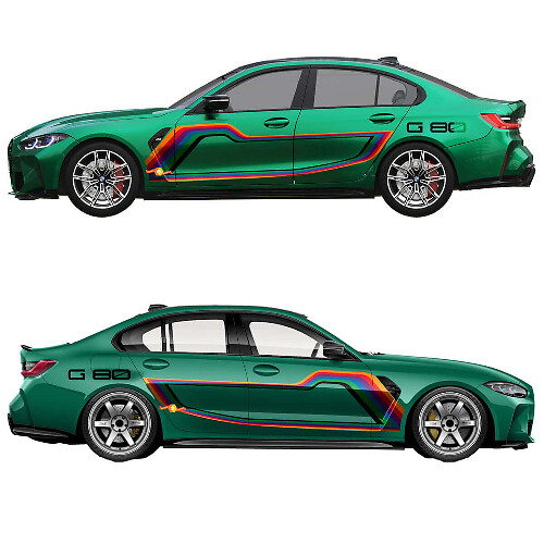 M Performance G80 Racing Grafikstreifen Türvinylaufkleber für BMW M3 G80 1