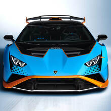Schachbrett-Grafik Racing Motorhauben Vinylaufkleber Für Lamborghini Huracan STO 3