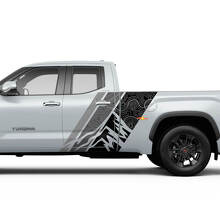 Vinage Mountains Topographische Stil Streifen Aufkleber Für Die Hintertür Seitenverkleidung Für Toyota Tundra CrewMax 2