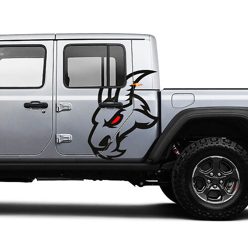 Goat-Logo-Aufkleber für Seitentür Vinylaufkleber Decals Grafik-Kit für Jeep Gladiator