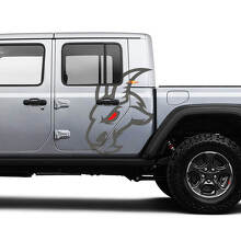 Goat-Logo-Aufkleber für Seitentür Vinylaufkleber Decals Grafik-Kit für Jeep Gladiator 2