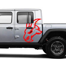 Goat-Logo-Aufkleber für Seitentür Vinylaufkleber Decals Grafik-Kit für Jeep Gladiator 3