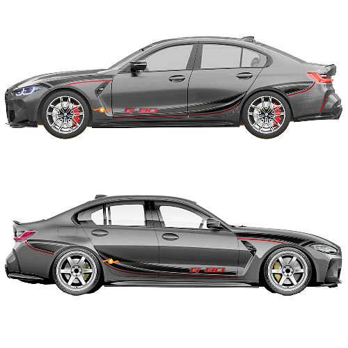 M Performance Seitenstreifen Tür Fender Vinyl Aufkleber für BMW M3 G80