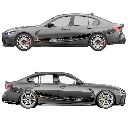M Performance Schriftzug Streifen Seiten Türen Kotflügel Vinylaufkleber für BMW M3 G80