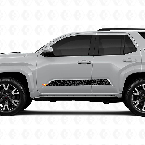 Topographische Kartenstil Türen Streifen Vinyl Aufkleber Dekor Für Toyota 4Runner 6. Generation