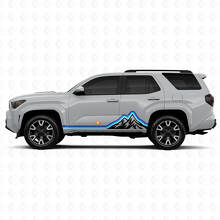 Mountains Vintage-Stil Streifen Grafik Schweller Tür Seiten Vinyl Aufkleber Decal Für Toyota 4Runner 6. Generation 3