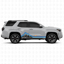 Mountains Vintage-Stil Streifen Grafik Schweller Tür Seiten Vinyl Aufkleber Decal Für Toyota 4Runner 6. Generation 4
