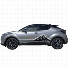 Mountains Vintage Stil Grafik Seitenstreifen Vinyl Aufkleber Decal Für Toyota C-HR 2014 2