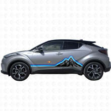 Mountains Vintage Stil Grafik Seitenstreifen Vinyl Aufkleber Decal Für Toyota C-HR 2014 3