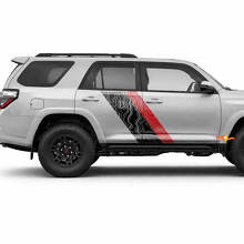 Topografisches Kartenmuster Zwillingsstreifen Seiten-Vinylaufkleber Decal für Toyota 4Runner 2009-2024 3